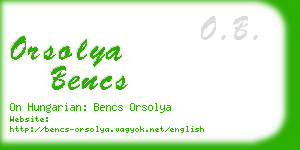 orsolya bencs business card